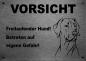 Preview: Edelstahl Warnschild Rhodesian Ridgeback VORSICHT Freilaufender Hund! Betreten auf eigene Gefahr!